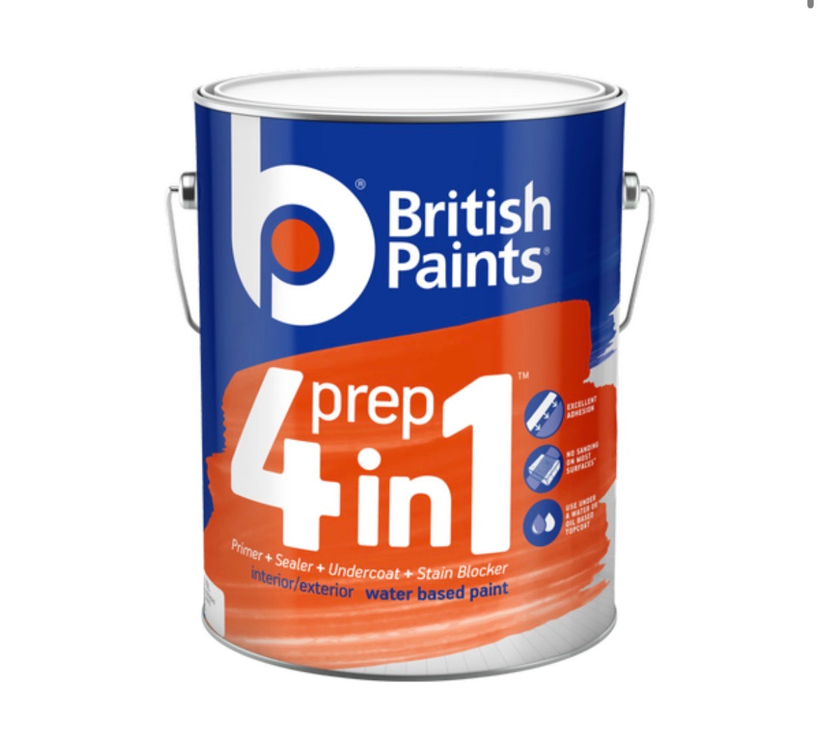 British Paints 10L White Water Based 4 In 1 Prep Primer Sealer Undercoat