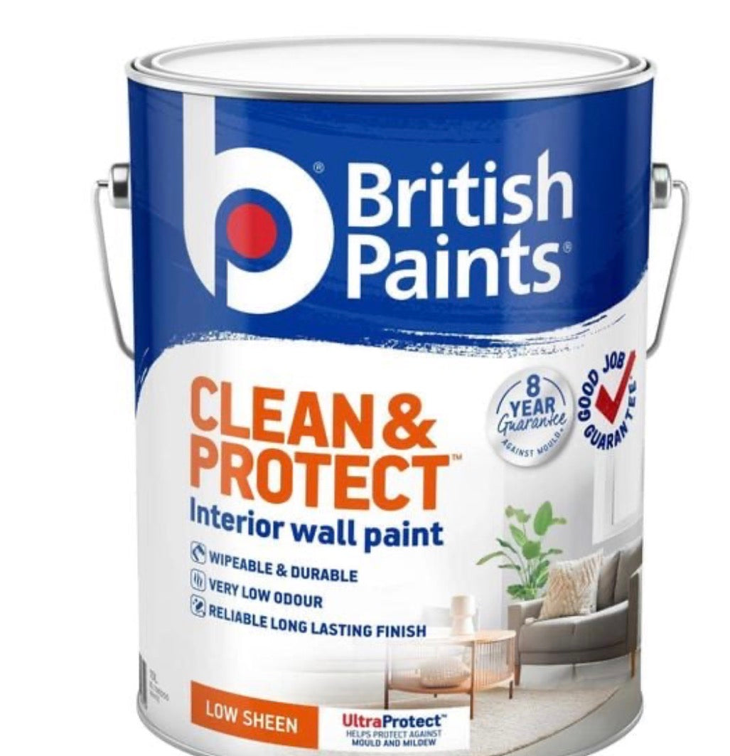 British Paints Clean And Protect White Low Sheen - 10L